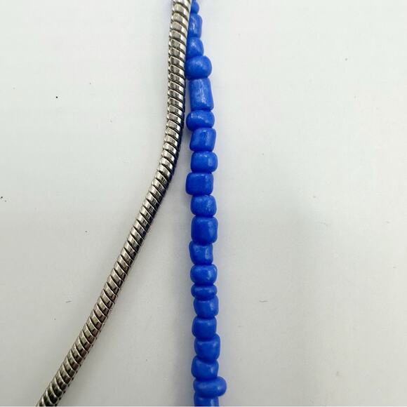 Kent & King Double Strand Chain Bead beaded Statement Necklace NWT - Picture 6 of 13